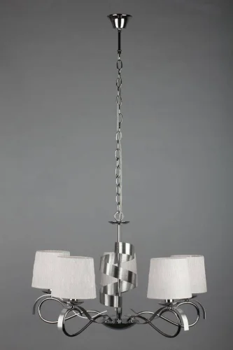 Люстра подвесная Genoa OML-60103-05 Omnilux белая на 5 ламп, основание хром в стиле классический  фото 2