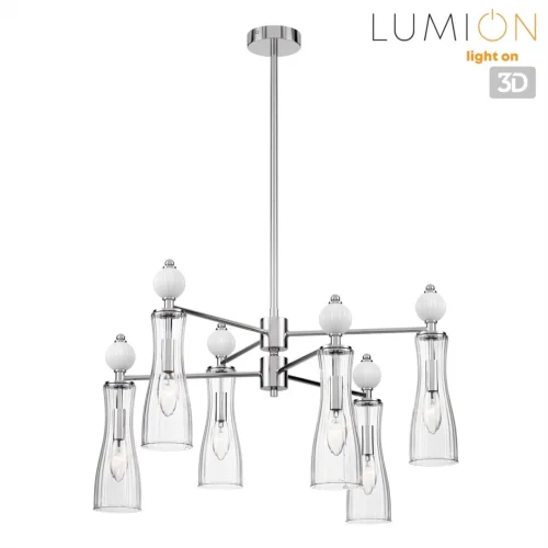 Люстра на штанге Emily 8268/6 Lumion прозрачная на 6 ламп, основание хром в стиле классический фото 3