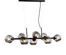 Люстра подвесная Moretti LDP 7003-8 BK Lumina Deco прозрачная на 8 ламп, основание чёрное в стиле современный молекула шар