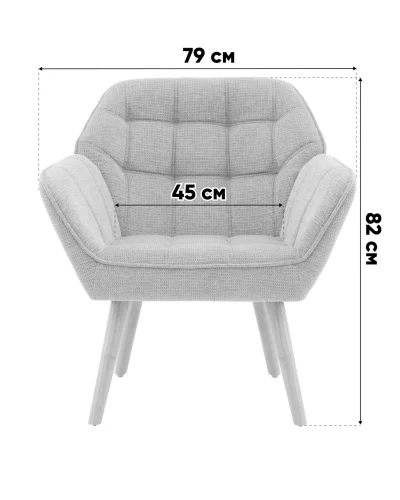 Кресло Вэйл тэдди белый УТ000040124 Stool Group, белый/ткань тедди, ножки/массив гевеи/бежевый, размеры - *****мм фото 8
