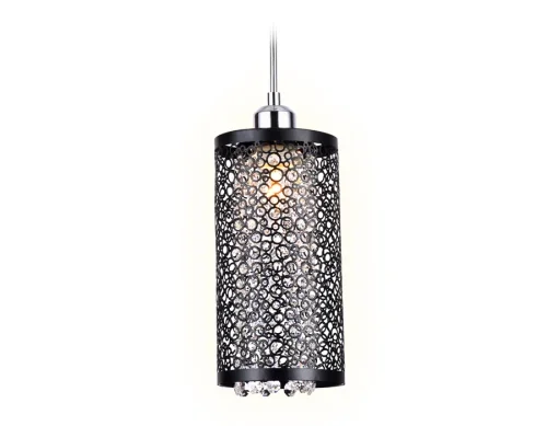 Светильник подвесной TR3637 Ambrella light чёрный 1 лампа, основание хром в стиле хай-тек современный 
