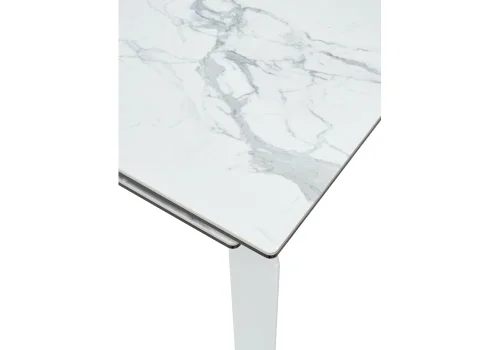 Стеклянный стол Corner 120 matte statuario белый мрамор матовый / белый 518853 Woodville столешница белая из стекло фото 5