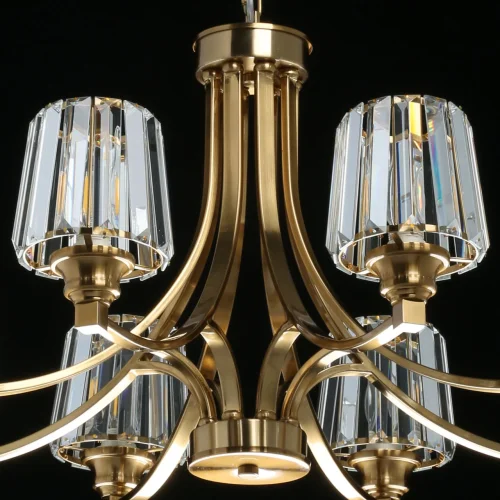 Люстра подвесная Илвита 624011108 MW-Light прозрачная на 8 ламп, основание латунь в стиле классический  фото 7