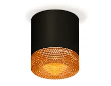 Светильник накладной XS7402014 Ambrella light чёрный коричневый 1 лампа, основание чёрное в стиле хай-тек модерн круглый