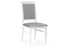 Деревянный стул Авелин серый велюр / белый 515983 Woodville, серый/велюр, ножки/массив бука дерево/белый, размеры - ****480*550