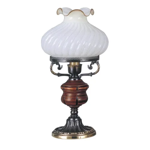 Настольная лампа P 760 M Reccagni Angelo белая 1 лампа, основание бронзовое коричневое латунь дерево металл в стиле классический 