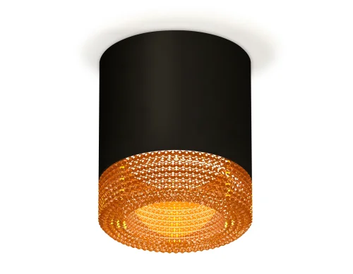 Светильник накладной XS7402014 Ambrella light коричневый чёрный 1 лампа, основание чёрное в стиле хай-тек современный круглый