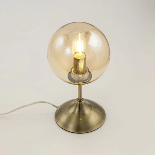 Настольная лампа Томми CL102813 Citilux янтарная 1 лампа, основание бронзовое металл в стиле современный  фото 4