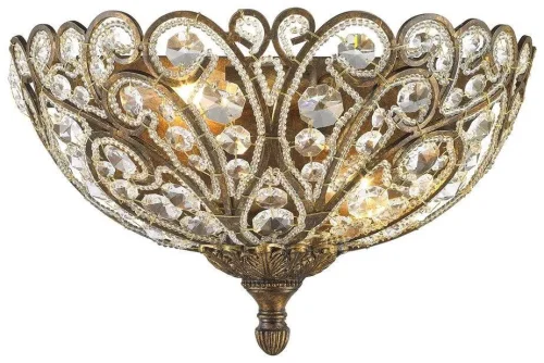 Бра хрустальный Кармела (Carmela) WE318.02.501 WERTMARK прозрачный на 2 лампы, основание бронзовое коричневое в стиле классический 