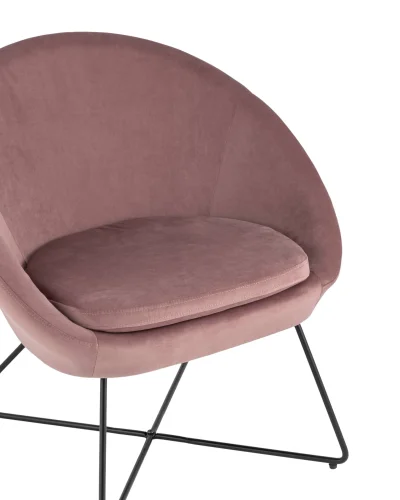 Кресло Колумбия, велюр, пыльно-розовый УТ000006619 Stool Group, розовый/велюр, ножки/металл/чёрный, размеры - ****700*660мм фото 7