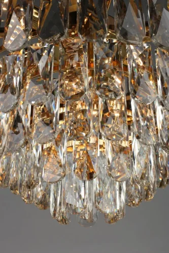 Люстра подвесная хрустальная Malgrate OML-81403-08 Omnilux прозрачная на 8 ламп, основание золотое в стиле классический  фото 4