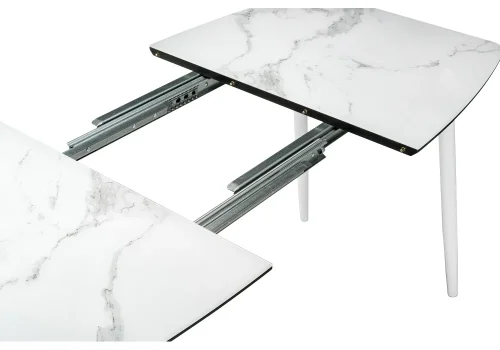 Стол стеклянный Эмма белый мрамор / белый 462159 Woodville столешница белая из стекло фото 6