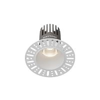Светильник точечный LED Dip DL124-10W-4K-TRS-W Maytoni белый на 1 лампу, основание белое в стиле современный хай-тек круглый для затирки
