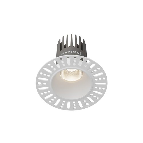 Светильник точечный LED Dip DL124-10W-4K-TRS-W Maytoni белый на 1 лампу, основание белое в стиле современный хай-тек круглый для затирки