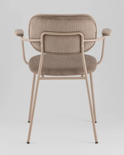 Стул Кэрол, коричневый, бежевые ножки УТ000040242 Stool Group, коричневый/вельвет, ножки/металл/бежевый, размеры - *770**** фото 5
