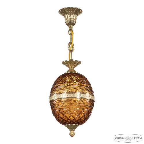 Светильник подвесной 5680/18 G Amber/M-1F Bohemia Ivele Crystal янтарный 3 лампы, основание золотое в стиле классический  фото 2