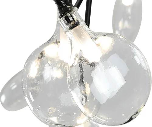 Люстра подвесная Ветта 07521-45,19(21) Kink Light прозрачная на 45 ламп, основание чёрное в стиле флористика современный ветви фото 2