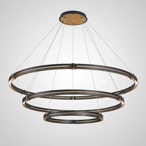 Люстра подвесная HALLVIG D157 D122 D72 201167-23 ImperiumLoft чёрная на 3 лампы, основание чёрное в стиле современный 