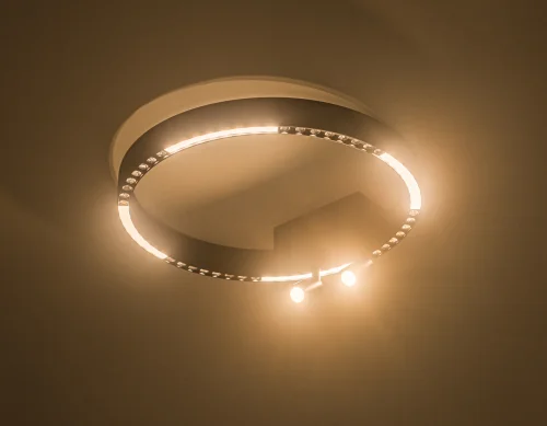 Светильник потолочный LED FL5806 Ambrella light чёрный 1 лампа, основание чёрное в стиле современный хай-тек кольца фото 3