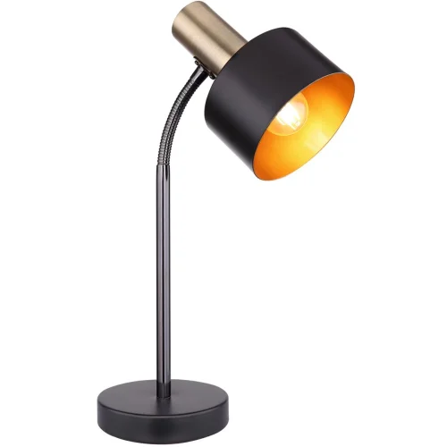 Настольная лампа Swinni 15375T Globo чёрная 1 лампа, основание чёрное металл в стиле современный 
