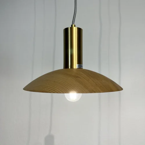 Светильник подвесной WOOD Light brown 141158-26 ImperiumLoft коричневый 1 лампа, основание латунь в стиле скандинавский  фото 3