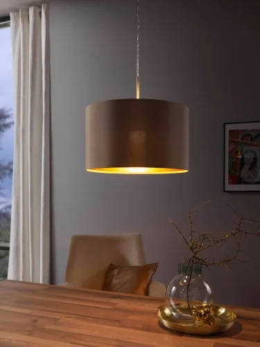 Светильник подвесной MASERLO 31602 Eglo серый 1 лампа, основание серое никель в стиле современный  фото 2