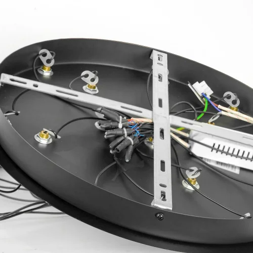 Светильник подвесной LED Hopkins LSP-7401 Lussole белый на 1 , основание чёрное в стиле хай-тек современный каскад фото 5