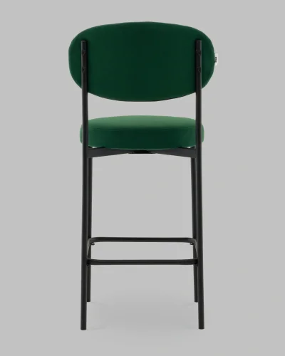 Стул Полубарный Бриф DD велюр зелёный УТ000041513 Stool Group, зелёный/велюр, ножки/сталь/чёрный, размеры - ***** фото 4