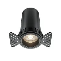 Светильник точечный Focus Led DL125-L12-4K-TRS-B Maytoni чёрный на 1 лампу, основание чёрное в стиле современный хай-тек для затирки круглый