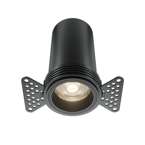 Светильник точечный Focus Led DL125-L12-4K-TRS-B Maytoni чёрный на 1 лампу, основание чёрное в стиле современный хай-тек для затирки круглый