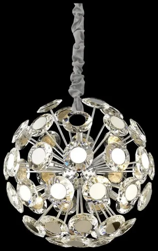 Люстра подвесная Brunella WE109.12.103 Wertmark прозрачная на 12 ламп, основание хром в стиле арт-деко современный 