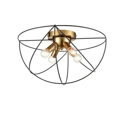 Светильник потолочный лофт Asteroide VL5342L04 Vele Luce золотой чёрный 4 лампы, основание чёрное золотое в стиле современный 