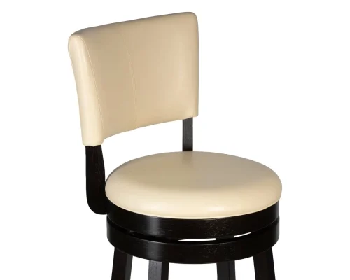 Вращающийся полубарный стул 4090-LMU JOHN COUNTER, цвет сиденья кремовый, цвет дерева капучино Dobrin, кремовый/экокожа, ножки/дерево/капучино, размеры - ****430*495 фото 8
