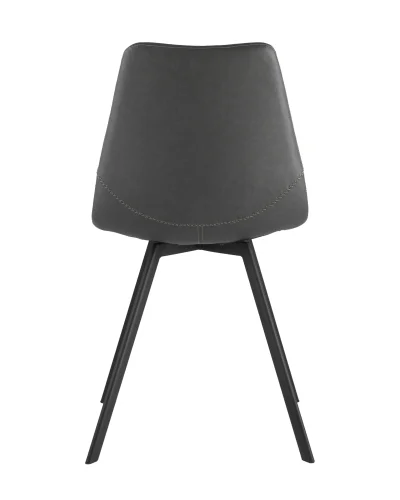 Стул Саксон, кожзам, серый УТ000000648 Stool Group, серый/экокожа, ножки/металл/чёрный, размеры - ****460*535 фото 2