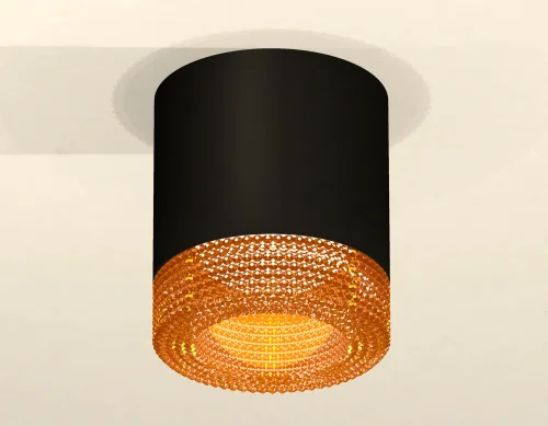 Светильник накладной XS7402014 Ambrella light коричневый чёрный 1 лампа, основание чёрное в стиле хай-тек современный круглый фото 3