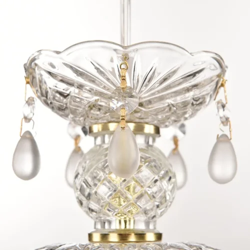 Светильник подвесной 14781P/22 G V0300 Bohemia Ivele Crystal прозрачный 1 лампа, основание золотое в стиле классический виноград фото 2