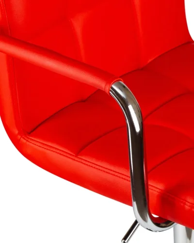 Стул барный 5011-LM KRUGER ARM,  цвет сиденья красный, цвет основания хром Dobrin, красный/экокожа, ножки/металл/хром, размеры - 920*1130***515*490 фото 7