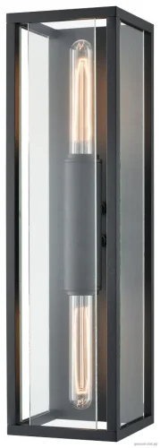 Настенный светильник Wendy WE901.02.021 Wertmark уличный IP54 чёрный 2 лампы, плафон прозрачный в стиле лофт E27