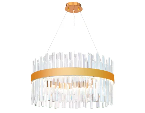 Люстра подвесная LED TR5010 Ambrella light прозрачная на 1 лампа, основание золотое в стиле классический современный  фото 3