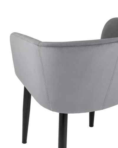 Кресло Ральф велюр серый УТ000004168 Stool Group, серый/велюр, ножки/металл/чёрный, размеры - ****580*600 фото 6