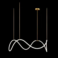 Светильник подвесной LED Thread 10388P/C Brass LOFT IT белый на 1 лампу, основание бронзовое в стиле современный хай-тек минимализм гибкий неон