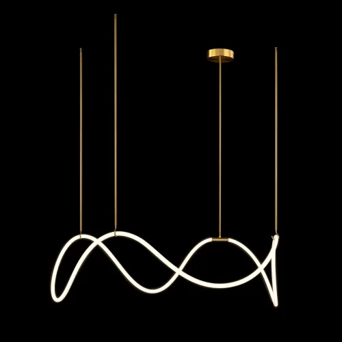 Светильник подвесной LED Thread 10388P/C Brass LOFT IT белый на 1 лампу, основание бронзовое в стиле современный хай-тек минимализм гибкий неон