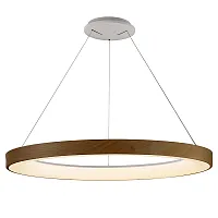 Люстра подвесная LED с пультом Niseko 8648 Mantra коричневая бежевая на 1 лампа, основание бежевое коричневое в стиле хай-тек модерн кольца с пультом