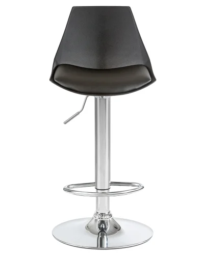 Стул барный 3000-LM ROCKY, цвет сиденья черный, цвет основания хром Dobrin, чёрный/экокожа, ножки/металл/хром, размеры - 830*1040***380*480 фото 6