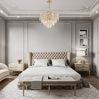 Люстра на штанге Sorrento-8019 378019/7/300/470 GD Arte Milano прозрачная на 7 ламп, основание золотое в стиле современный 