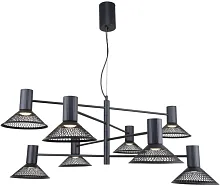 Люстра подвесная LED Metrics 4623-8P F-promo чёрная на 8 ламп, основание чёрное в стиле лофт 