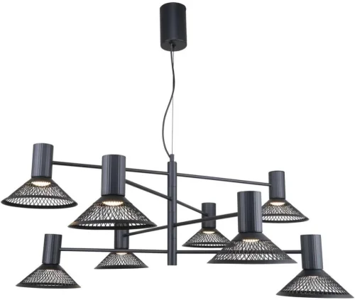Люстра подвесная LED Metrics 4623-8P F-promo чёрная на 8 ламп, основание чёрное в стиле лофт 