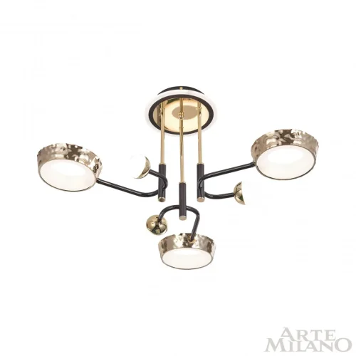 Люстра потолочная LED Ferrara-73210 273210/6 BK/GD Arte Milano белая на 1 лампу, основание золотое в стиле современный хай-тек фото 5
