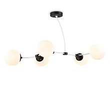 Люстра потолочная TR2546 Ambrella light белая на 5 ламп, основание чёрное в стиле модерн 