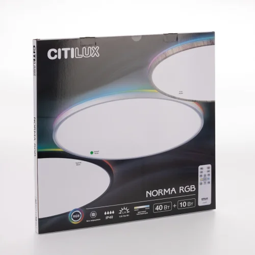 Светильник потолочный LED с пультом Norma CL749500 Citilux белый на 1 лампу, основание белое в стиле современный хай-тек круглый с пультом фото 8